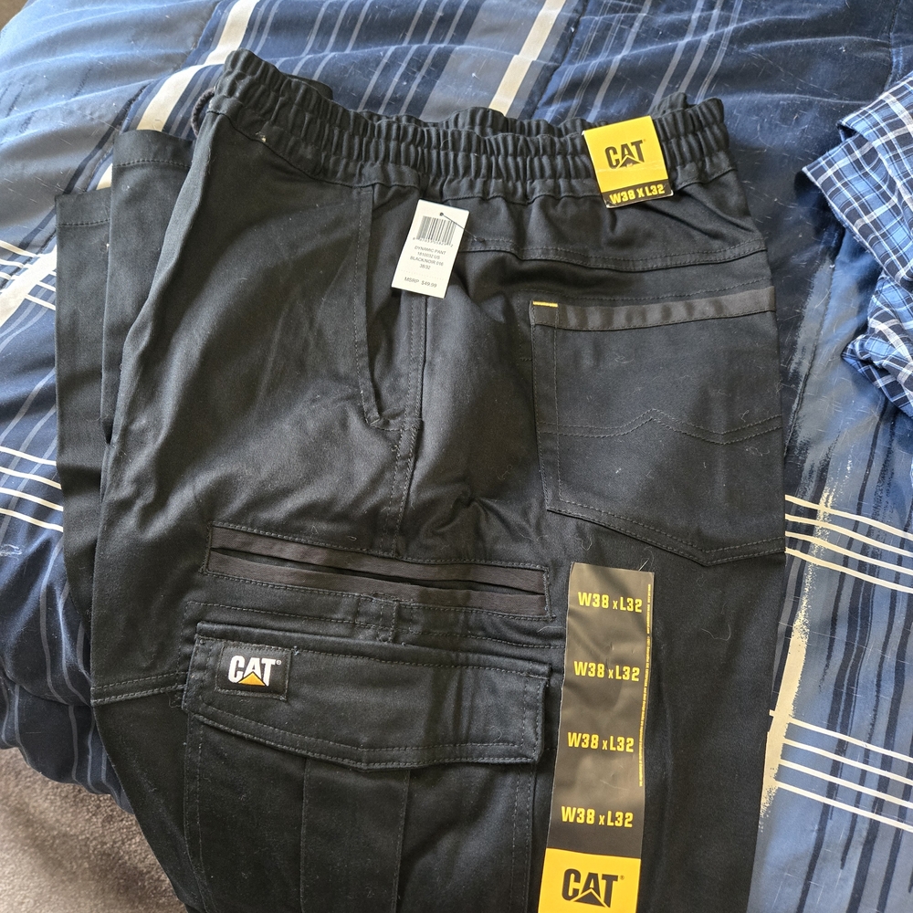 CAT Black Men's Cargo Pants - Durable Workwear